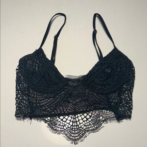 For Love And Lemons Black Lace Bralette